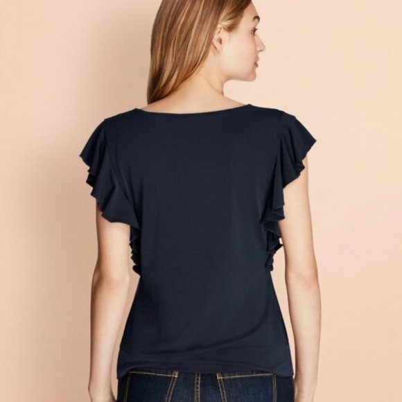 Brooks Brothers Red Fleece Flutter Sleeve Top - Picture 4 of 4